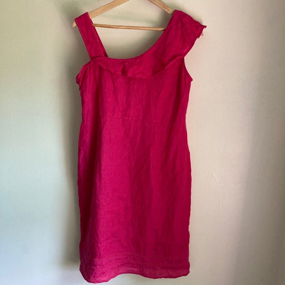 Foil 100% linen midi dress - Picture 1 of 7